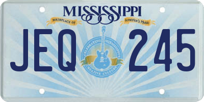 MS license plate JEQ245
