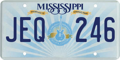 MS license plate JEQ246