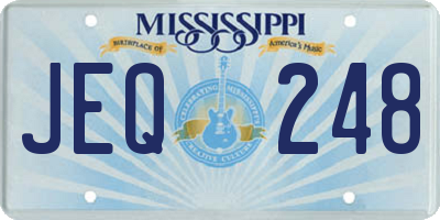 MS license plate JEQ248