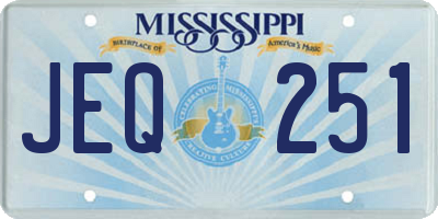 MS license plate JEQ251