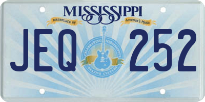 MS license plate JEQ252