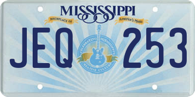 MS license plate JEQ253
