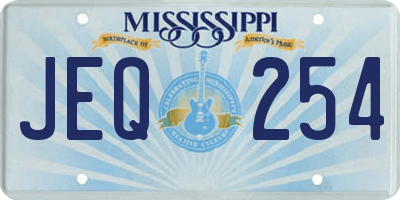 MS license plate JEQ254