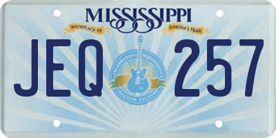 MS license plate JEQ257