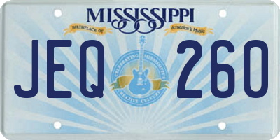 MS license plate JEQ260