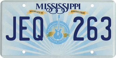 MS license plate JEQ263