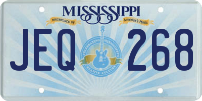 MS license plate JEQ268