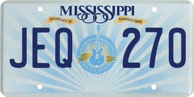 MS license plate JEQ270