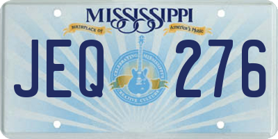 MS license plate JEQ276
