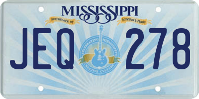 MS license plate JEQ278