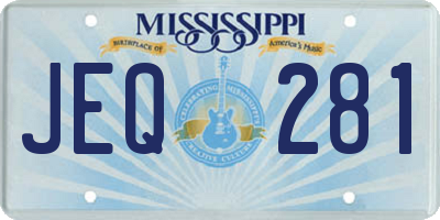 MS license plate JEQ281