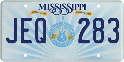 MS license plate JEQ283