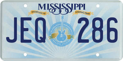 MS license plate JEQ286