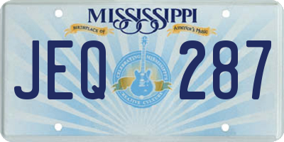 MS license plate JEQ287