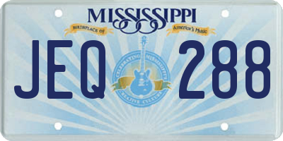 MS license plate JEQ288
