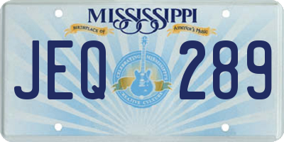 MS license plate JEQ289