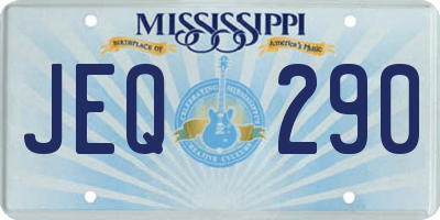 MS license plate JEQ290