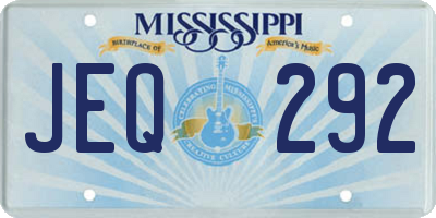MS license plate JEQ292