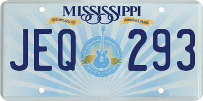MS license plate JEQ293