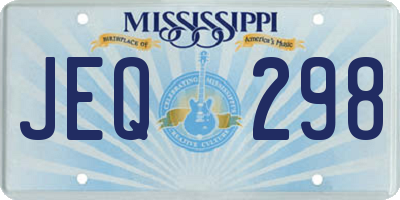 MS license plate JEQ298