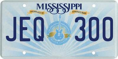 MS license plate JEQ300