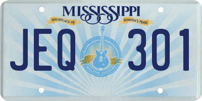 MS license plate JEQ301