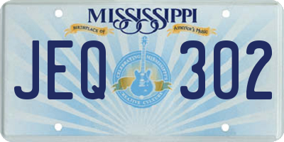 MS license plate JEQ302