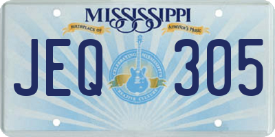 MS license plate JEQ305
