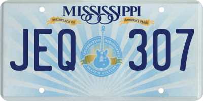 MS license plate JEQ307
