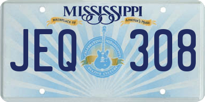 MS license plate JEQ308