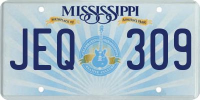 MS license plate JEQ309