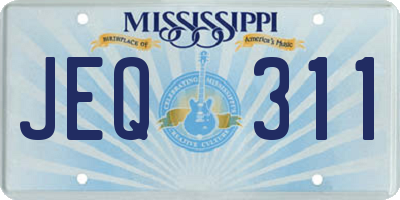 MS license plate JEQ311