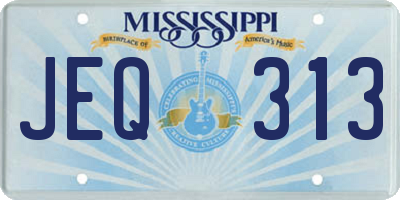 MS license plate JEQ313