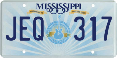 MS license plate JEQ317