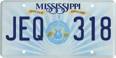 MS license plate JEQ318
