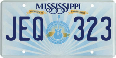 MS license plate JEQ323