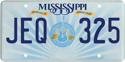 MS license plate JEQ325