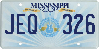 MS license plate JEQ326