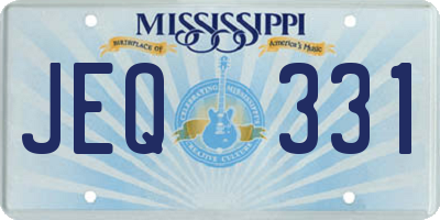 MS license plate JEQ331
