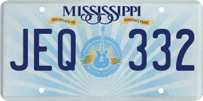 MS license plate JEQ332