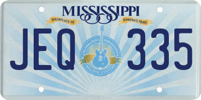 MS license plate JEQ335