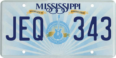 MS license plate JEQ343