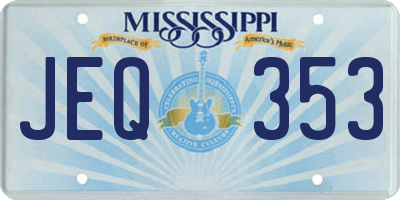 MS license plate JEQ353