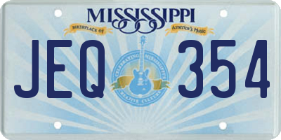 MS license plate JEQ354
