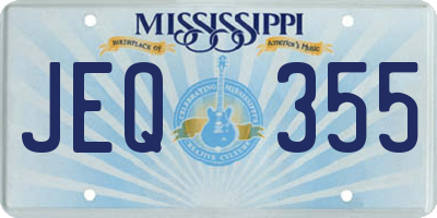 MS license plate JEQ355