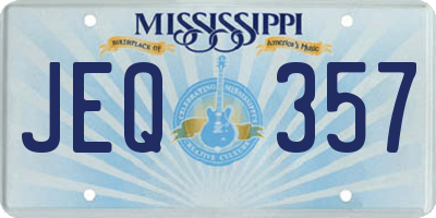 MS license plate JEQ357