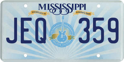 MS license plate JEQ359