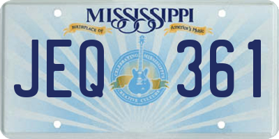 MS license plate JEQ361