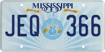 MS license plate JEQ366