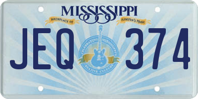 MS license plate JEQ374